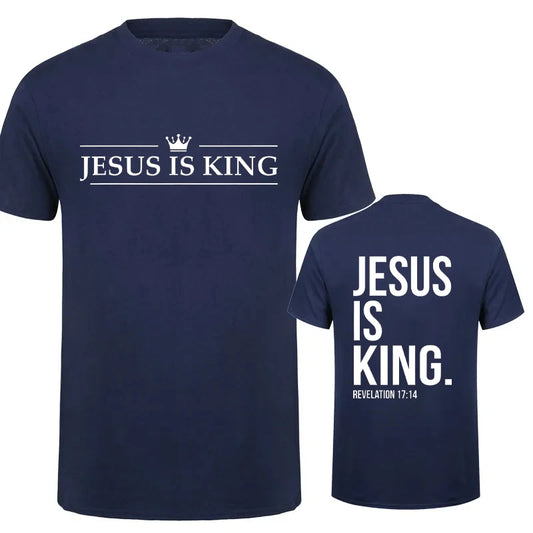Jesus Is King Print T Shirt Tees Men