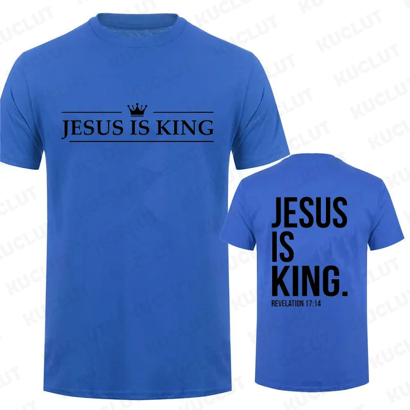 Jesus Is King Print T Shirt Tees Men