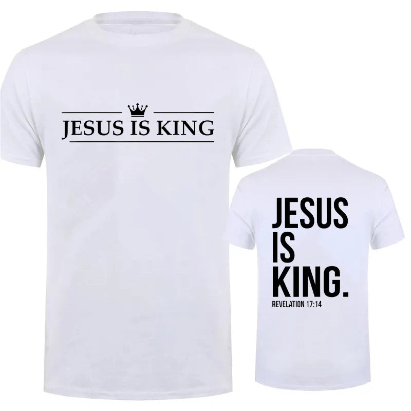 Jesus Is King Print T Shirt Tees Men