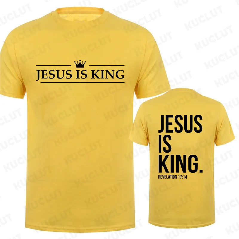 Jesus Is King Print T Shirt Tees Men