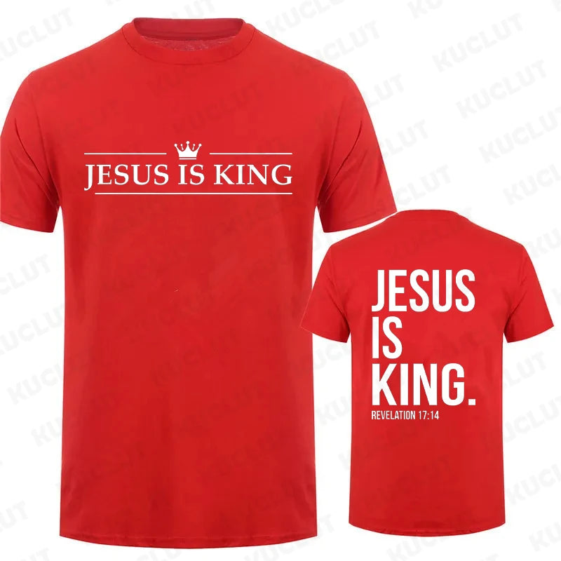 Jesus Is King Print T Shirt Tees Men