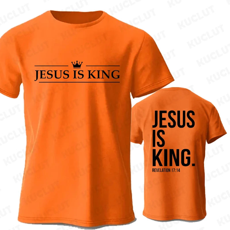Jesus Is King Print T Shirt Tees Men