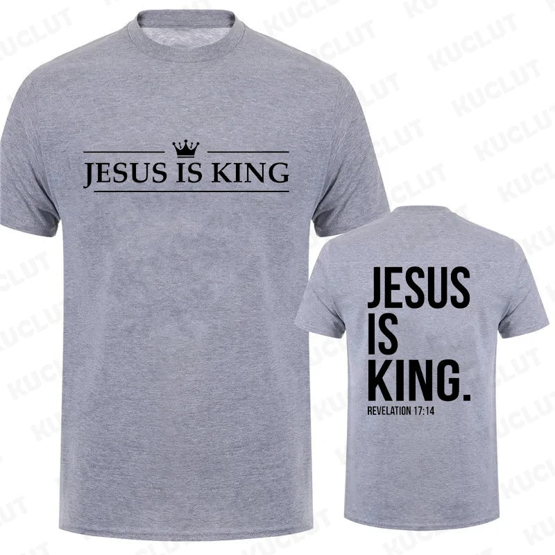 Jesus Is King Print T Shirt Tees Men